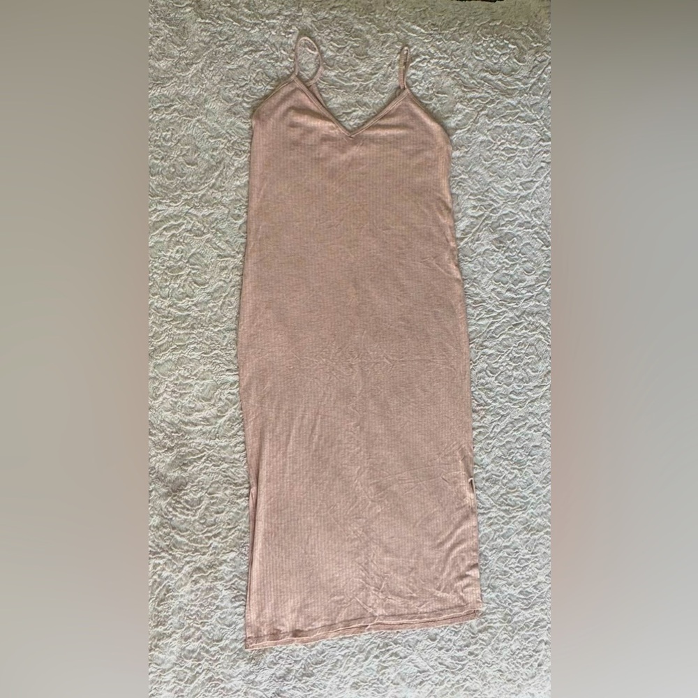 Bershka long slip dress with slits. Perfect for spring and summer weather